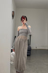 marc le bihan strapless tube top dress 21944-E21 GREY